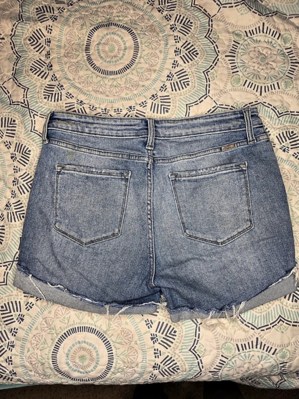 KanCan Women's Distressed Denim Shorts in Blue